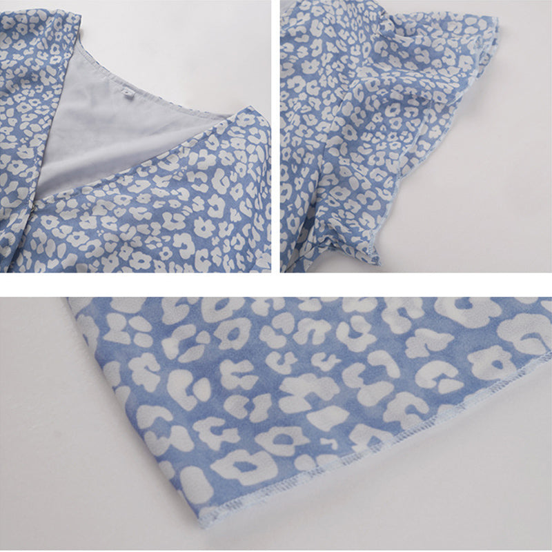 Summer Dresses Ruffle Cap Sleeve V Neck Belt Wrap Split Boho Floral Long Casual Party Beach Dress Lustraward