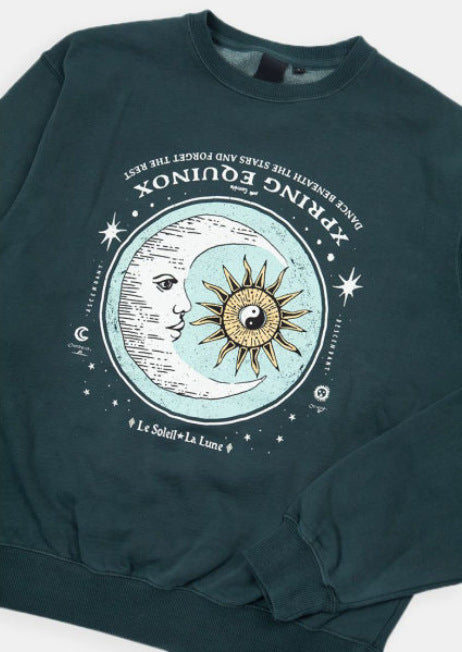 Yin Yang pattern versatile Pullover Sweater