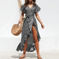 Printed Chiffon Dress Women Long Dresses Lustraward