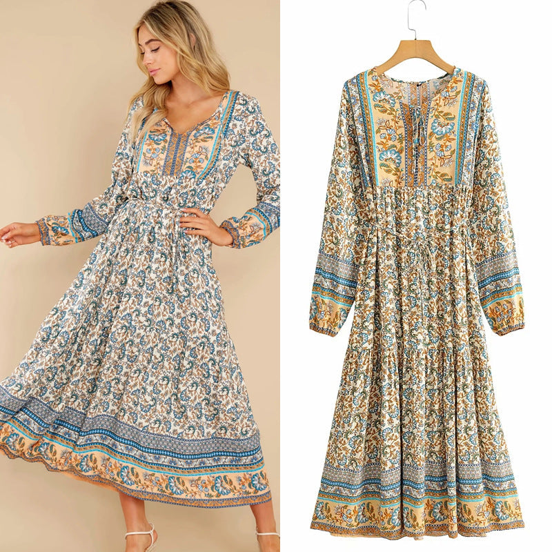 Floral lace-up dresses Lustraward