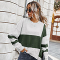 Fashion contrast stitching sweater