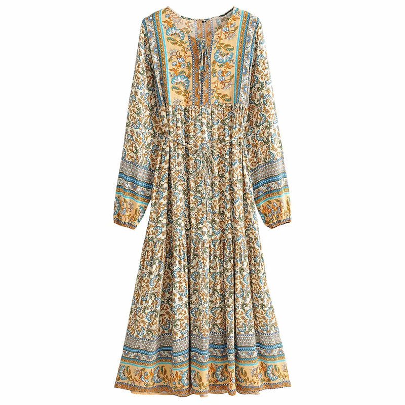 Floral lace-up dresses Lustraward