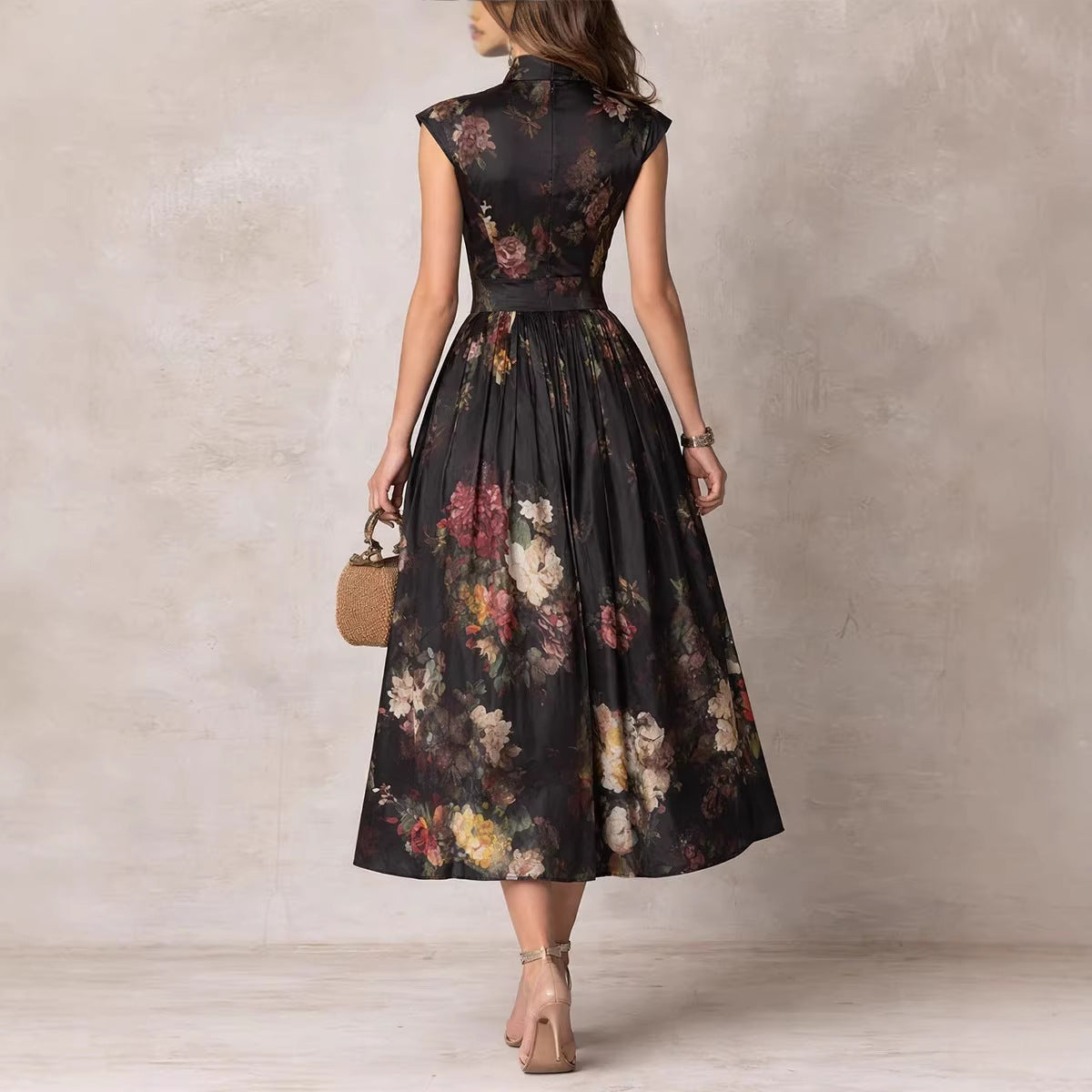 Sleeveless Printed Slim-fit Dress For Women Lustraward