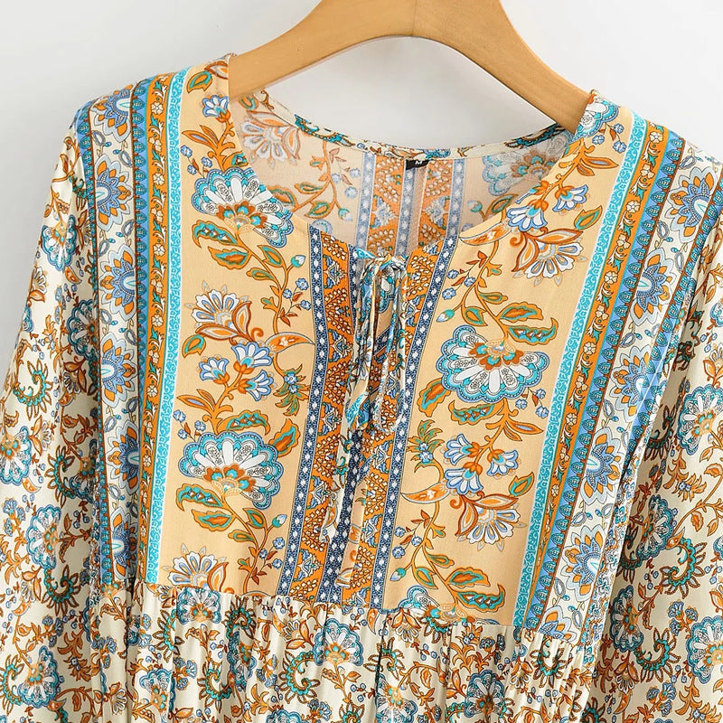 Floral lace-up dresses Lustraward