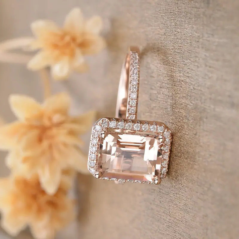 Rose Gold-Plated Womens Engagement Ring Lustraward