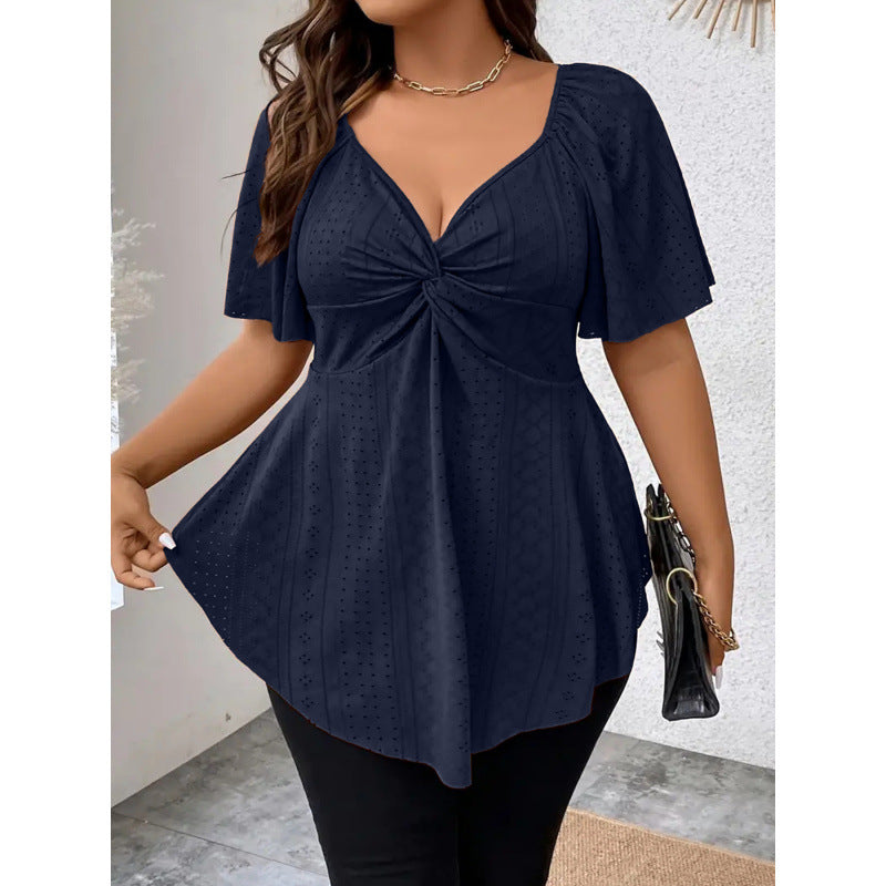 V-Neck Drawstring T-Shirt