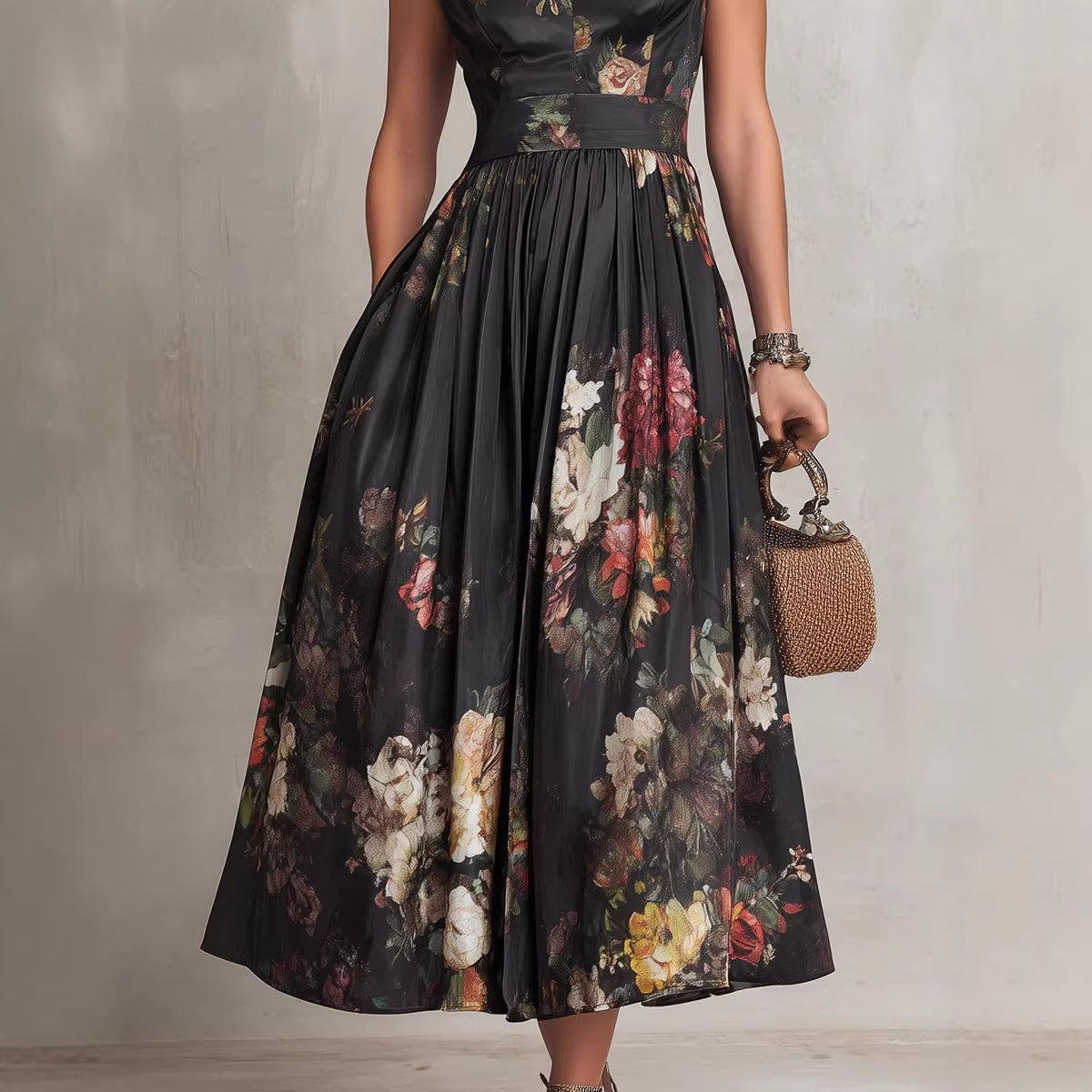 Sleeveless Printed Slim-fit Dress For Women Lustraward