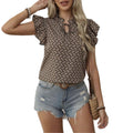 Floral Lace-Up V-Neck Summer Top