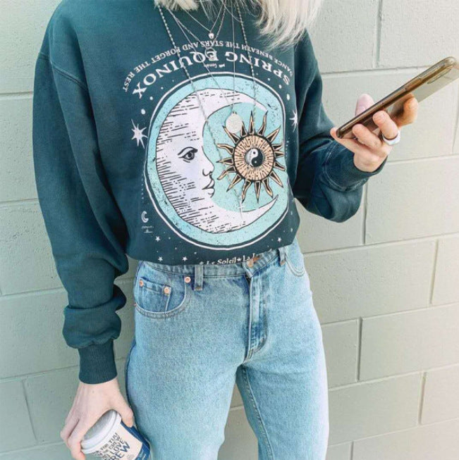 Yin Yang pattern versatile Pullover Sweater