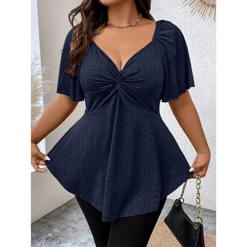 V-Neck Drawstring T-Shirt