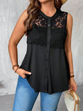 Plus-Size Lace Patchwork Cardigan