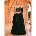 Crush Silk Embroidered Lehenga Set Lustraward