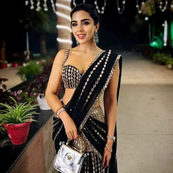 Black Georgette Saree Lustraward
