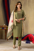 Premium Women’s Elegant Kurti Pant Dupatta Set Lustraward