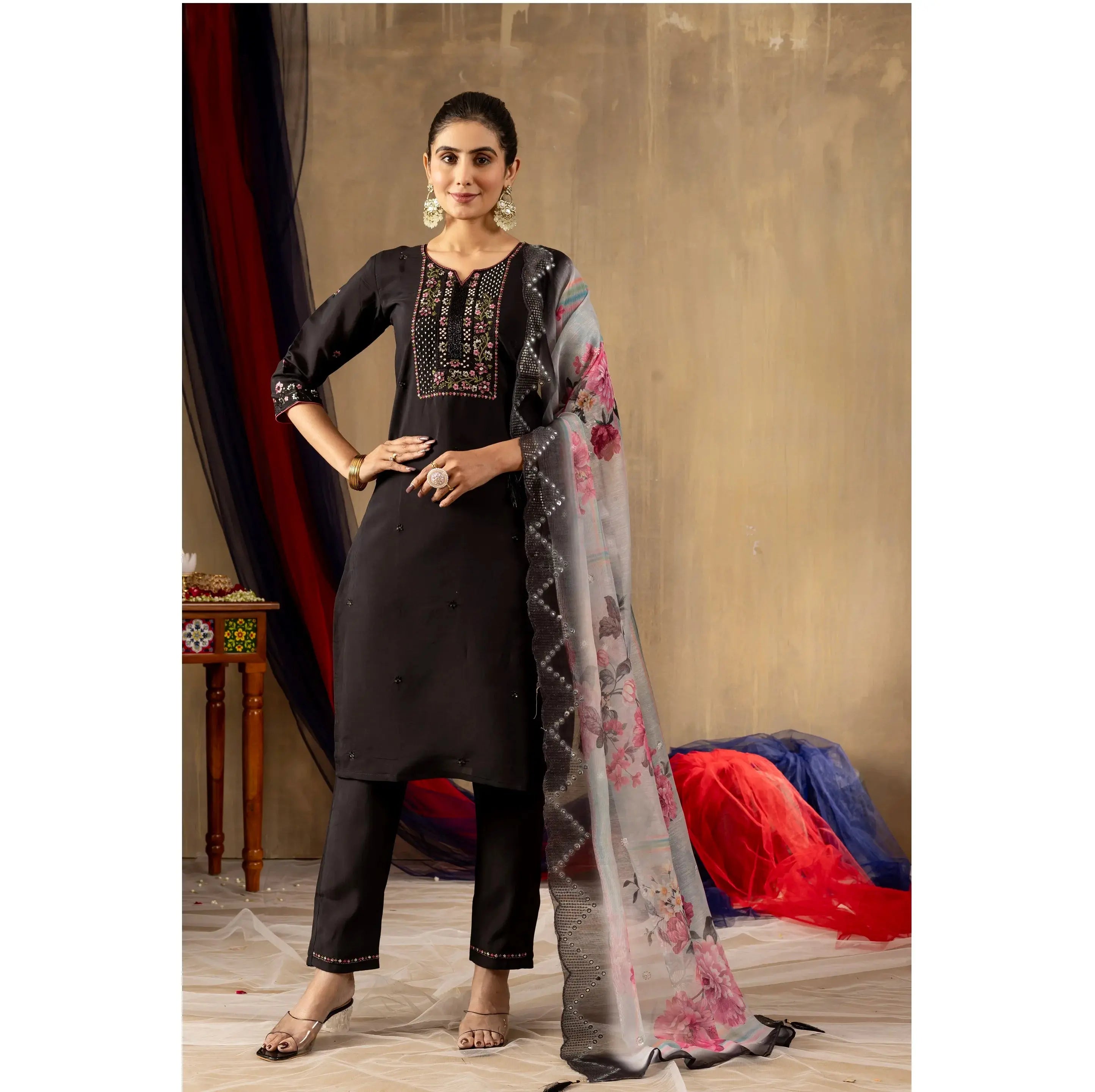 Elegant Kurti Pant Dupatta Set Lustraward