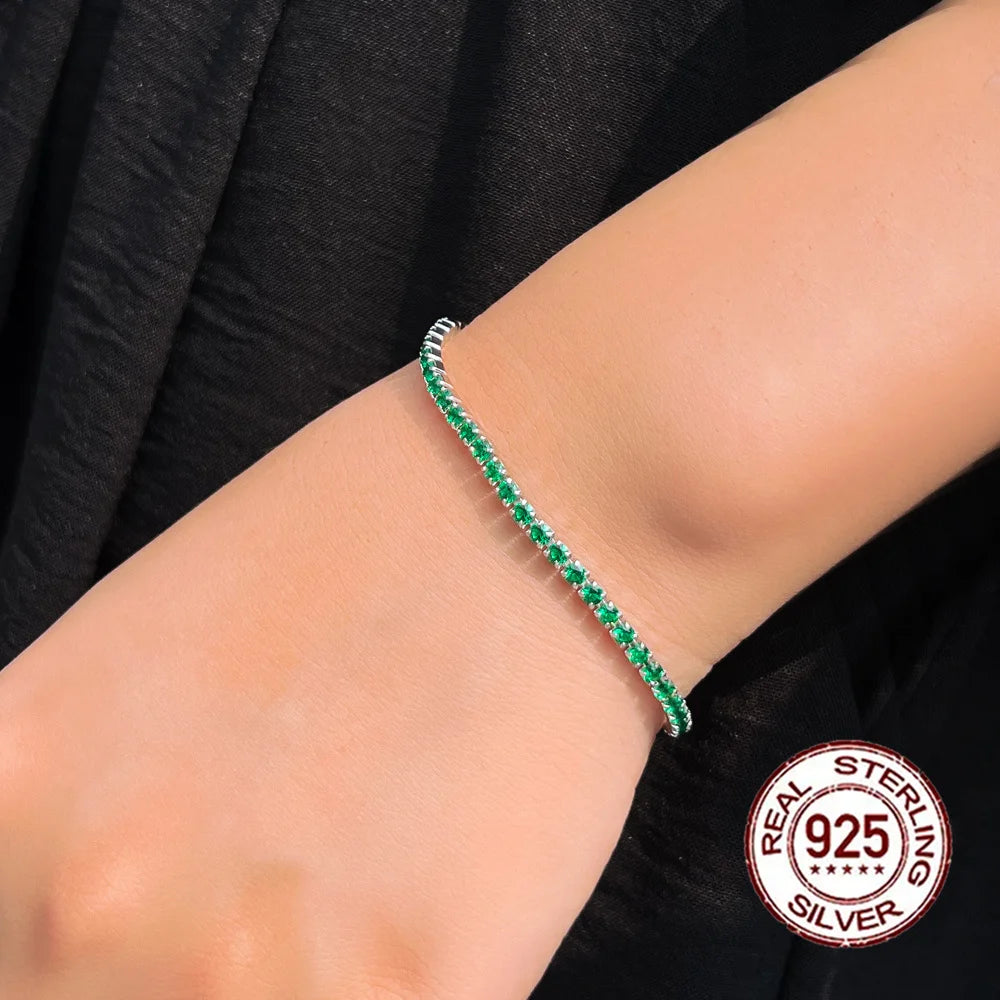 Green Zirconia Tennis Bracelet Lustraward