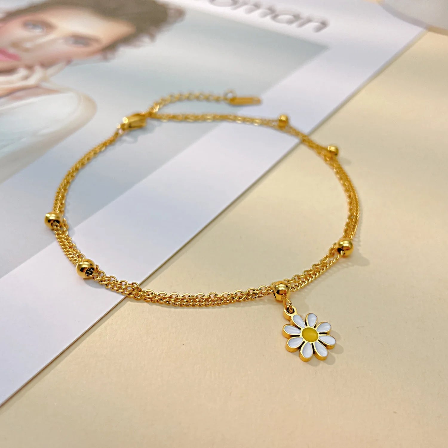 Daisy Double Layer Anklet Lustraward