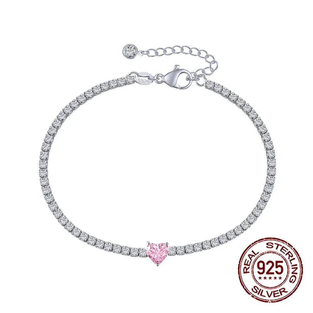 Pink Heart Charm Bracelet Lustraward