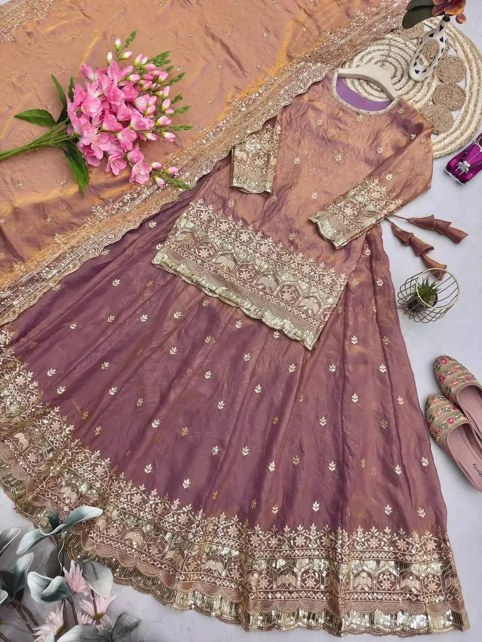 Premium 3-Piece Indian Kurti Set with Lehenga & Dupatta Lustraward