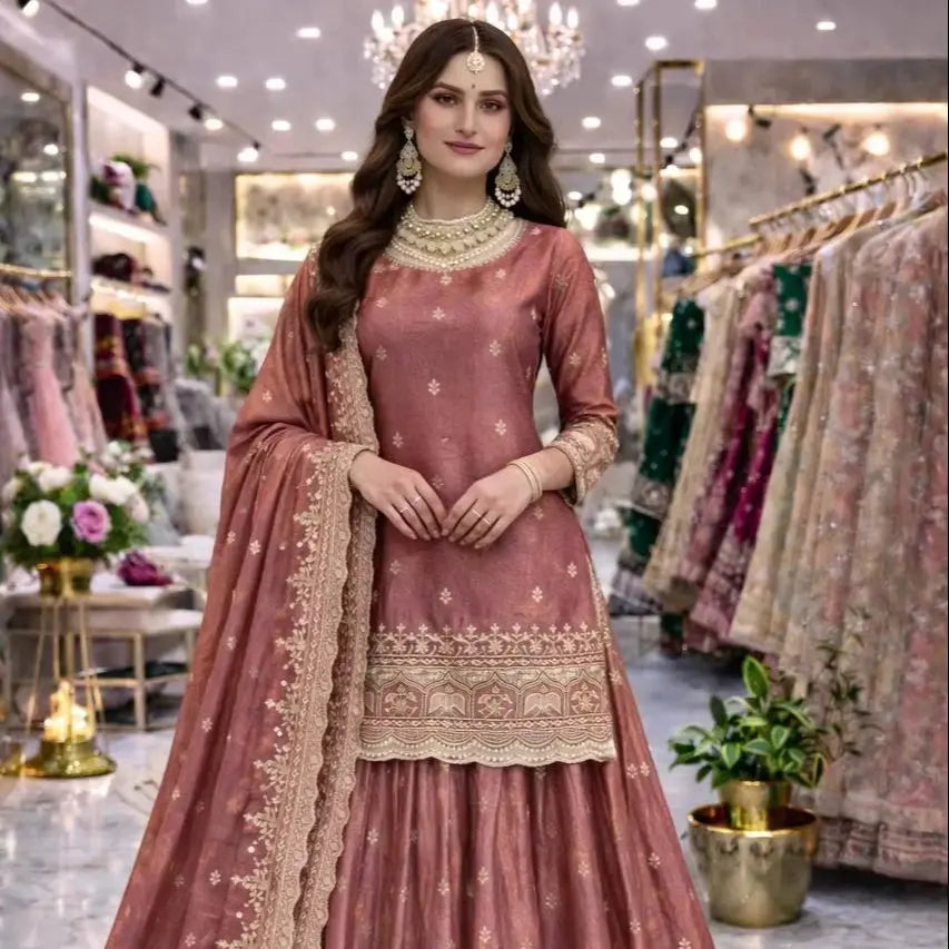 Premium 3-Piece Indian Kurti Set with Lehenga & Dupatta Lustraward