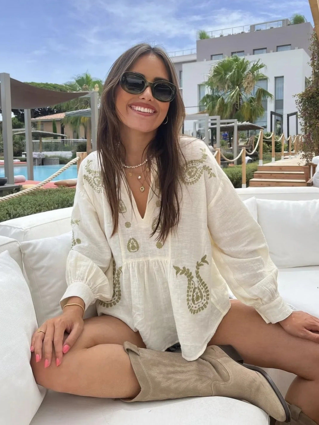 Women’s Embroidered Cotton Top