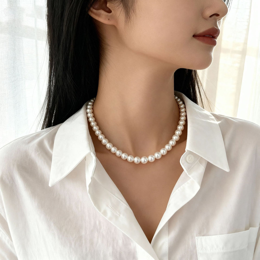Natural Freshwater Baroque Shaped Pearl Necklace Lustraward