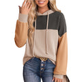 New-style Color-block Long-sleeve Hoodie With A Loose Fit