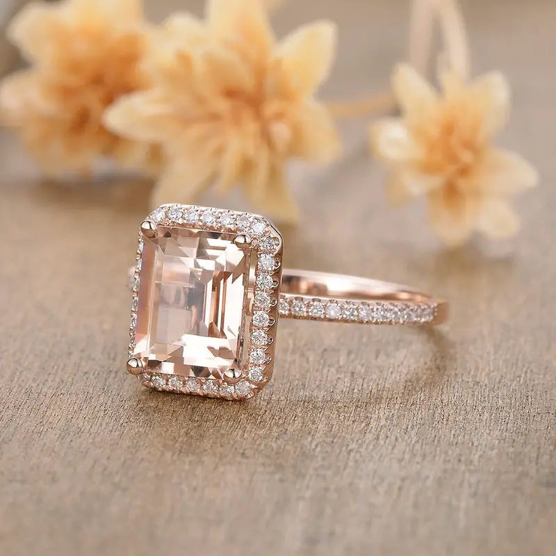 Rose Gold-Plated Womens Engagement Ring Lustraward